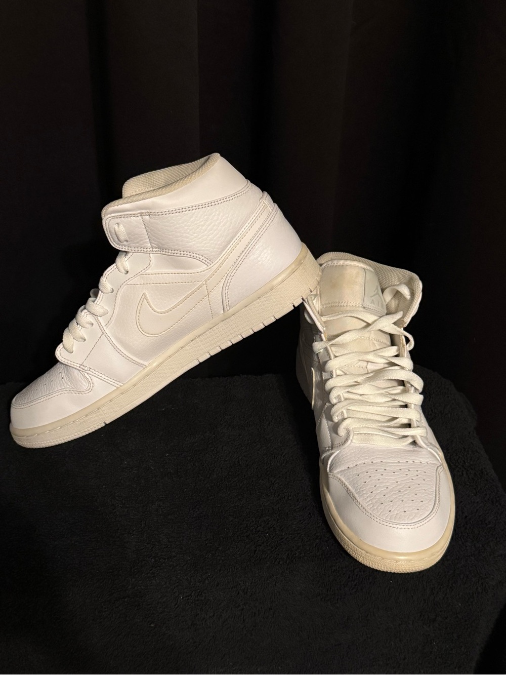 Nike Air Jordans Triple White High-Top Sneakers